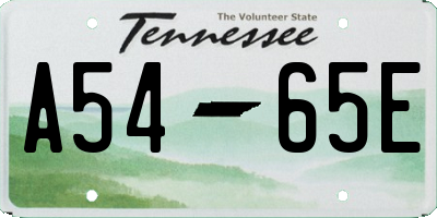 TN license plate A5465E