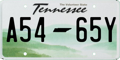 TN license plate A5465Y