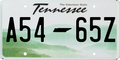 TN license plate A5465Z