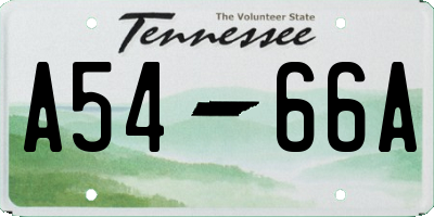 TN license plate A5466A