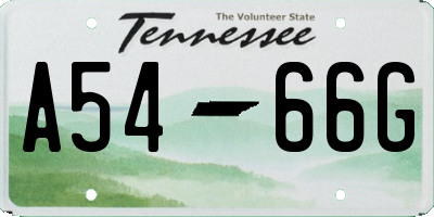 TN license plate A5466G