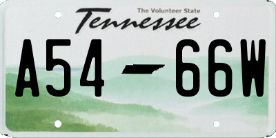TN license plate A5466W