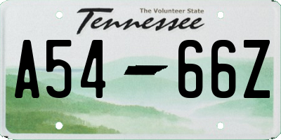 TN license plate A5466Z