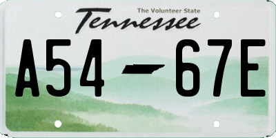 TN license plate A5467E