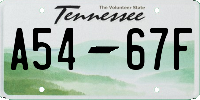 TN license plate A5467F