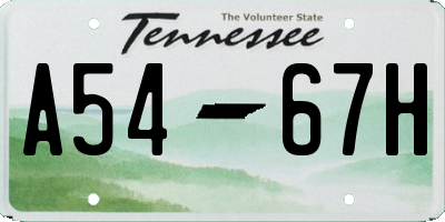 TN license plate A5467H