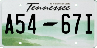 TN license plate A5467I