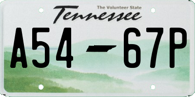 TN license plate A5467P
