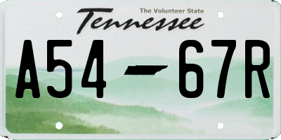 TN license plate A5467R