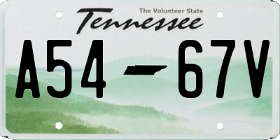 TN license plate A5467V