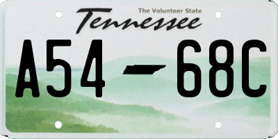 TN license plate A5468C