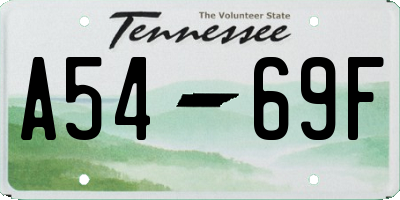 TN license plate A5469F