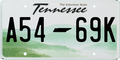 TN license plate A5469K
