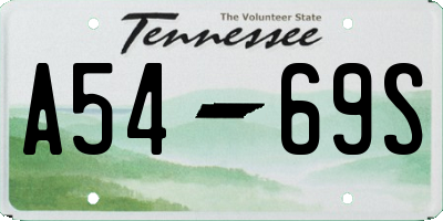 TN license plate A5469S