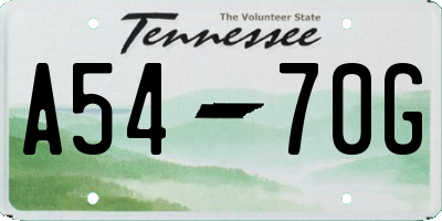 TN license plate A5470G