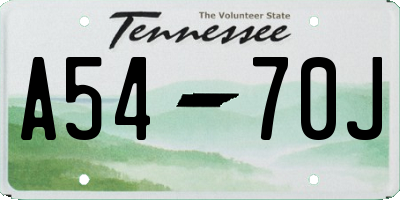 TN license plate A5470J
