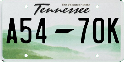 TN license plate A5470K
