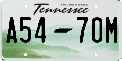 TN license plate A5470M