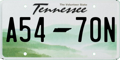 TN license plate A5470N