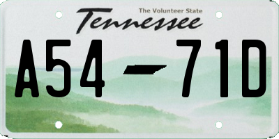 TN license plate A5471D