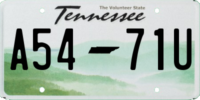 TN license plate A5471U