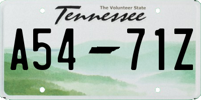 TN license plate A5471Z