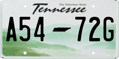 TN license plate A5472G