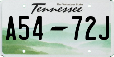 TN license plate A5472J