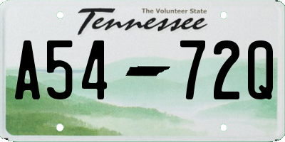 TN license plate A5472Q