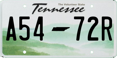 TN license plate A5472R