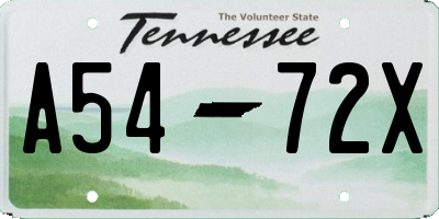 TN license plate A5472X