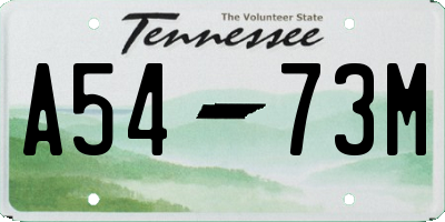 TN license plate A5473M