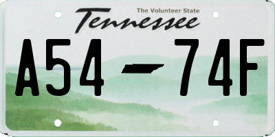 TN license plate A5474F