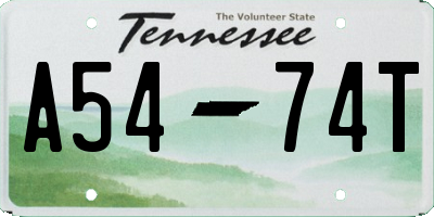 TN license plate A5474T