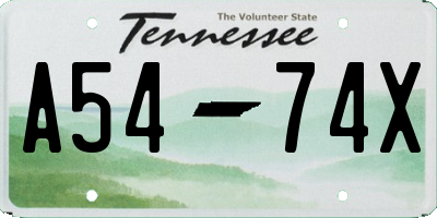 TN license plate A5474X