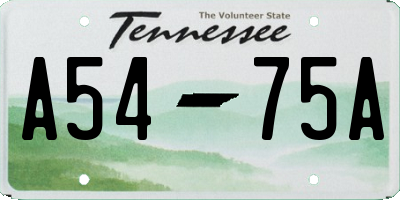 TN license plate A5475A