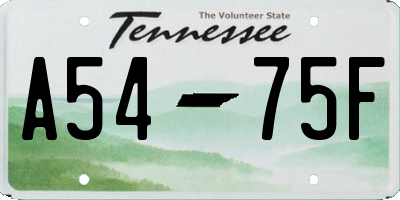 TN license plate A5475F