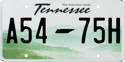 TN license plate A5475H