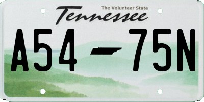 TN license plate A5475N
