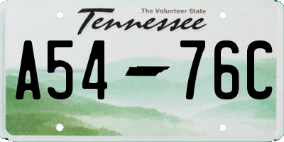 TN license plate A5476C