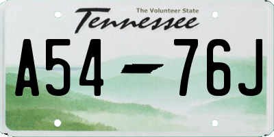 TN license plate A5476J