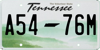 TN license plate A5476M
