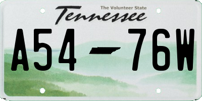 TN license plate A5476W
