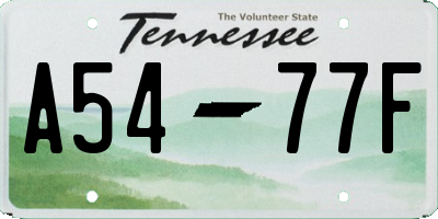 TN license plate A5477F