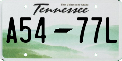 TN license plate A5477L