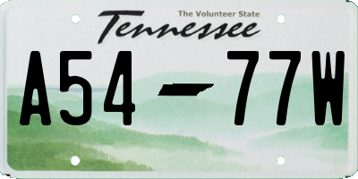 TN license plate A5477W