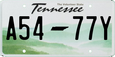 TN license plate A5477Y