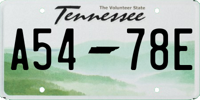 TN license plate A5478E