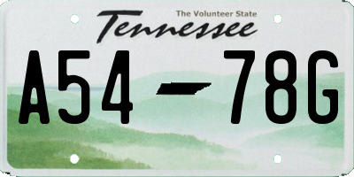 TN license plate A5478G