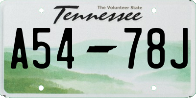 TN license plate A5478J